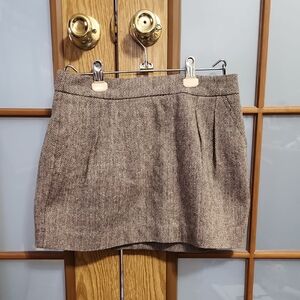 Heritage 1981 Brown Tweed Wool Blend Mini Skirt